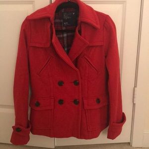 American eagle red pea coat!